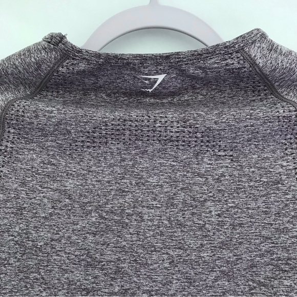 GYMSHARK Vital Seamless 2.0 Long Sleeve Crop Heathered Purple - Picture 9 of 11